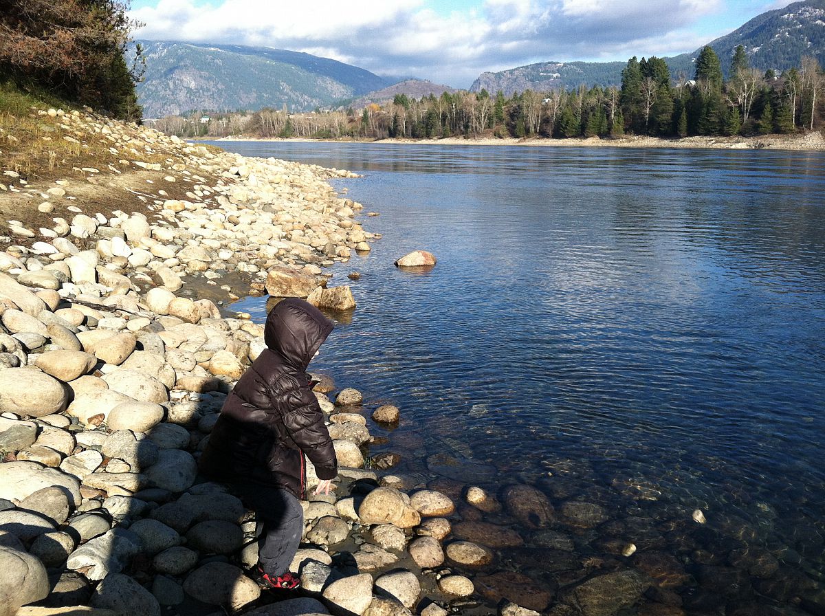 Ben attempts to fill the Columbia with rocks - from the Castlegar Fall 2012 photo gallery.