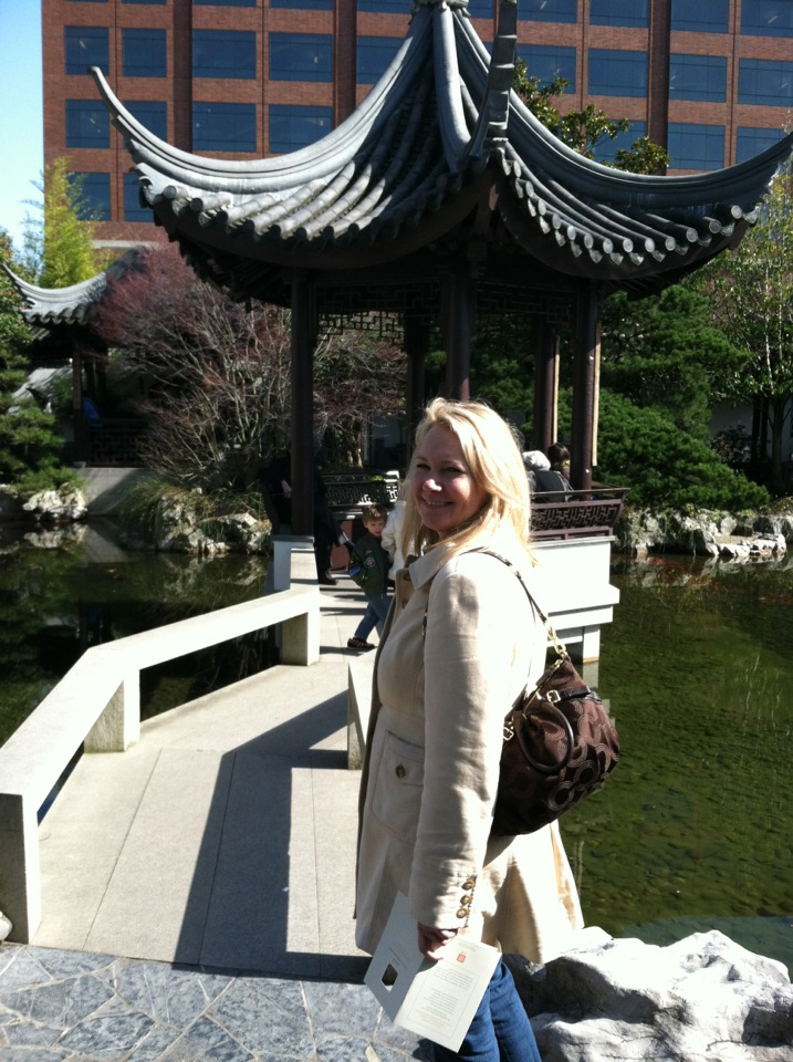 Andrea near the bridge - from the Chinese Gardens photo gallery.