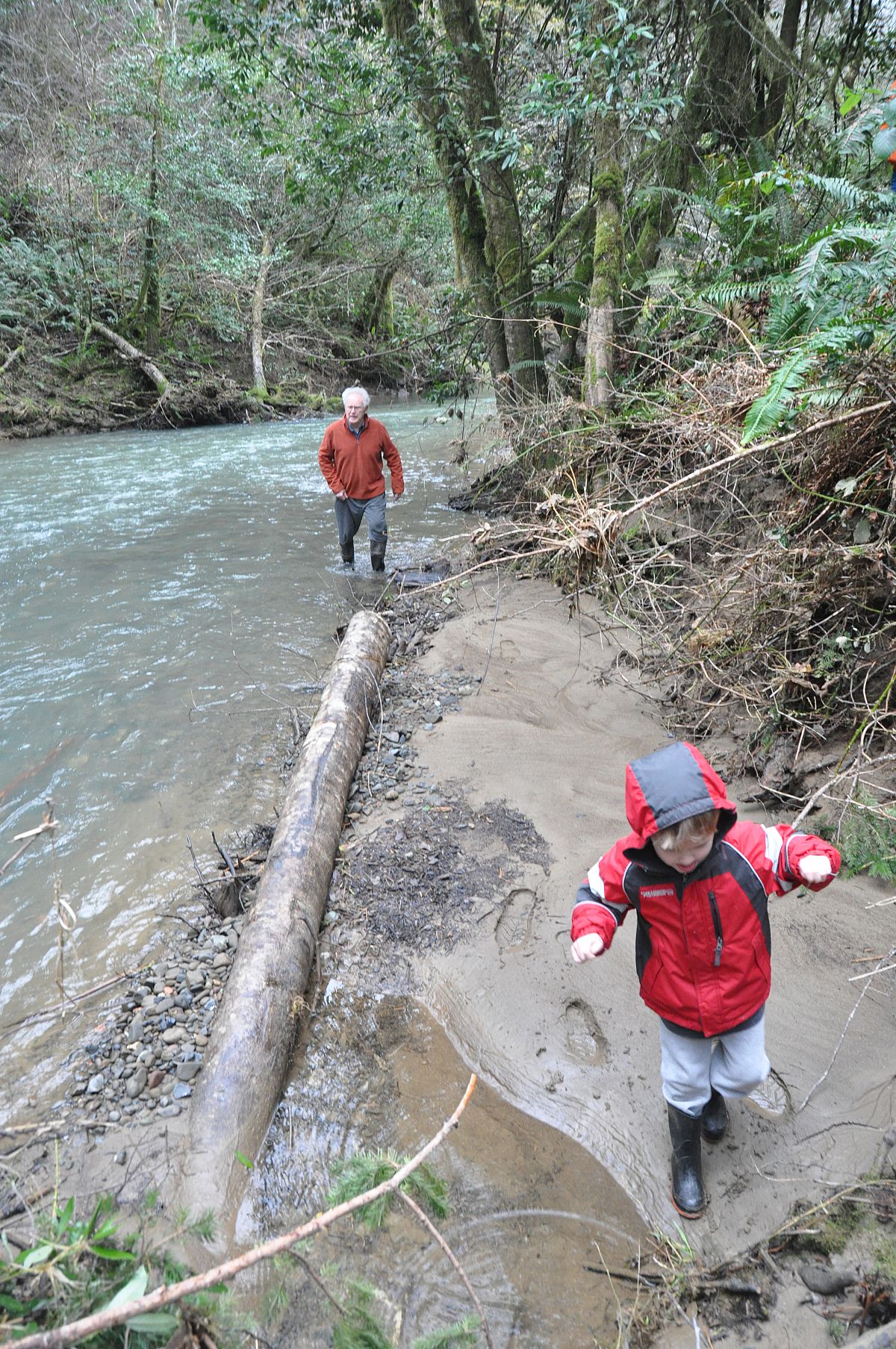  Crossing the creek with Grandpa - from the January 2012 at the Cottams photo gallery.
