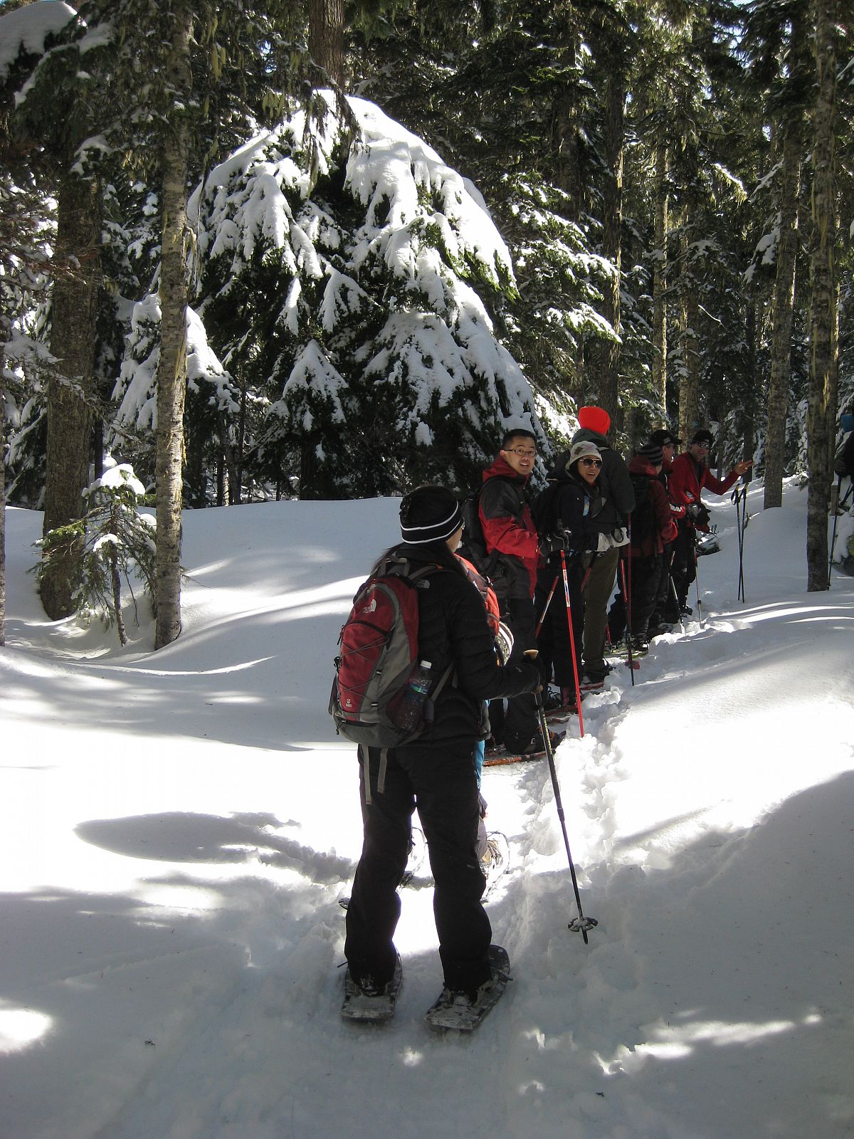 Heading out from the Frog Lake parking lot - from the Snowshoe Trip to Twin Lake 2013 photo gallery.