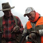 Michael and Rodney with a pair of Hungarian partridges